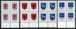 LATVIA 2002  Arms Definitives 1, 2, 3, 15 S. Dated 2002 In Blocks Of 4 MNH / **. - Letonia