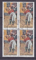 Denmark 1976 Mi. 628     30 Ø HAFNIA '75 Briefmarkenausstellung Postkutscher Mit Horn (Cz. Slania) 4-Block - Blocks & Sheetlets