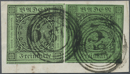 Brfst Baden - Marken Und Briefe: 1851/53, Ziffernausgabe 6 Kr. Schwarz Auf Grün Und 1853, 3 Kr. Schwarz Au - Sonstige & Ohne Zuordnung