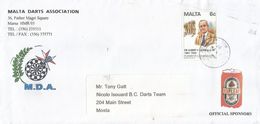 Malta 1997 Central Mail Room Hopleaf Beer Darts Association Education Pioneer Cover - Beers