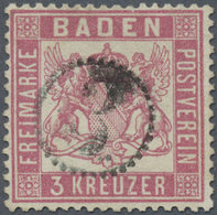 O Baden - Marken Und Briefe: 1862, Wappenausgabe 3 Kr. Rosa Mit Enger Zähnung In Farbfrischer, Gut Zen - Altri & Non Classificati