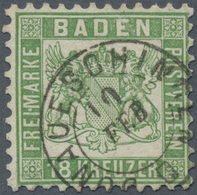 O Baden - Marken Und Briefe: 1862, Wappenausgabe 18 Kreuzer Lebhaftgrün Mit Zentrischem K2 "DONAUESCHI - Altri & Non Classificati