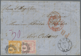 Br Baden - Marken Und Briefe: 1862, 30 Kr. Gelborange Zusammen Mit 3 Kr. Rosa Auf Faltumschlag (rs. Kla - Autres & Non Classés