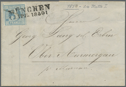 Br Bayern - Marken Und Briefe: 1850, 3 Kr. Blau, Platte 1, Allseits Breitrandig Mit Kleinem Rand Rechte - Altri & Non Classificati