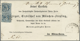 Br Bayern - Marken Und Briefe: 1850, Zweimal 3 Kr. Blau Auf VORDRUCK-BISCHOFSBRIEF An Gregor Von Münche - Altri & Non Classificati