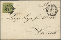 Br Bayern - Marken Und Briefe: 1860/1864,1869, Drei Briefe Nach Italien, Zwei Mit 9 Kreuzer Porto Darge - Other & Unclassified