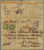 Br Bayern - Marken Und Briefe: 1853, 9 Kr. Geblichgrün Im Waagerechten Paar Mit MR "243" Auf Auslands-F - Autres & Non Classés