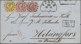 Br Bayern - Marken Und Briefe: 1850/54, Ziffernzeichnung 18 Kreuzer Gelborange Und Zwei Exemplaren 1 Kr - Other & Unclassified