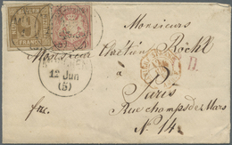 Br Bayern - Marken Und Briefe: 1862/67, Quadratausgabe 9 Kr. Ockerbraun Und Wappenausgabe 3 Kr. Rosa Zu - Autres & Non Classés