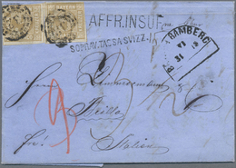 Br Bayern - Marken Und Briefe: 1866, Zwei Briefe Mit Doppelt Frankaturen Der Bayern 9 Kr. Braun Nach It - Autres & Non Classés