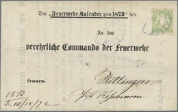 Br Bayern - Marken Und Briefe: 1873, "Feuerwehr-Kalender Pro 1873" Drucksache An Das Verehrliche Comman - Other & Unclassified