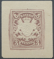 (*) Bayern - Marken Und Briefe: 1876 (ca.), Ungezähnte Proben Der Ganzsachen-Wertstempel Zu 3 Pf., 5 Pf. - Autres & Non Classés