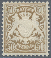 * Bayern - Marken Und Briefe: 1878, 50 Pfg. Dunkelorangebraun, Wz. 2, Farbfrisches Exemplar In Guter Z - Autres & Non Classés