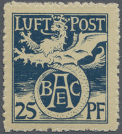 ** Bayern - Marken Und Briefe: 1912, 25 Pfg. Blau, Halbamtliche Flugpostmarke, Postfrisch, Unsigniert. - Sonstige & Ohne Zuordnung