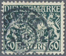 O Bayern - Dienstmarken: 1916, 60 Pf. Schwarzbläulichgrün Auf Farbigem Papier, Gestempelt, Signiert Dr - Altri & Non Classificati