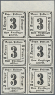 **/* Bayern - Portomarken: 1862, 3 Kr. Schwarz, Allseits Voll- Bis Breitrandiger 6er-Block Vom Oberrand, - Other & Unclassified