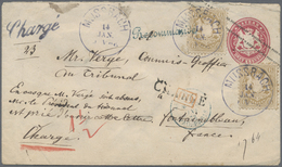 GA Bayern - Ganzsachen: 1870, GA-Umschlag 3 Kr. Rosa, Klappenstempel 18mm Mit Zusatzfrankatur 2x 6 Kr. - Other & Unclassified