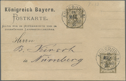 GA Bayern - Ganzsachen: 1890, GA-Karte 3 Pf. Braun Mit Extremem Verschnitt, Dadurch Ein Zweiter Wertste - Other & Unclassified