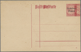 GA Bayern - Ganzsachen: 1919, 10 Pf Rot Hupp'sches Wappen "Volksstaat Bayern" Mit Waagerecht Versetztem - Other & Unclassified