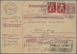 GA Bayern - Ganzsachen: 1920, 20 Pfg. Ganzsachen-Postanweisungs Mit Zufrankatur 15 Pfg. Abschiedserie ( - Andere & Zonder Classificatie