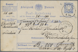 GA Bayern - Postanweisungen: 1874, 7 Kreuzer Blau POSTANWEISUNG Im Format 160x107 In Type II über 25 Gu - Autres & Non Classés