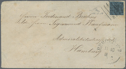 Br Bergedorf - Marken Und Briefe: 1861, Einzelfrankatur ½ S Schwarz Auf Preussischblau Mit 4-Strich-Ste - Bergedorf