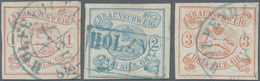 O Braunschweig - Marken Und Briefe: 1852, 1 Sgr. Lebhaftkarmin, 2 Sgr. Preussischblau Und 3 Sgr. Orang - Braunschweig