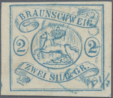 O Braunschweig - Marken Und Briefe: 1852, Freimarke Wappen Zu 2 Sgr Preussischblau, Allseits Voll Bis - Brunswick