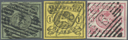 O Braunschweig - Marken Und Briefe: 1861, ½ Gr. Schwarz Auf Grün, 1 Sgr Schwarz Auf Lebhaftgrau Und 3 - Brunswick