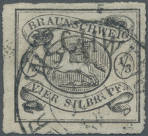 O Braunschweig - Marken Und Briefe: 1864, 1/3 Sgr. Schwarz Auf Grauweiss Mit Bogendurchstich 16, Geste - Brunswick