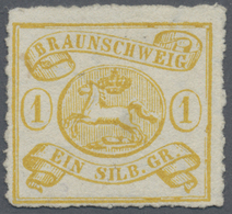 (*) Braunschweig - Marken Und Briefe: 1864, 1 Sgr. Lebhaftgelbocker Mit Linienförmigem Durchstich 12, Un - Braunschweig