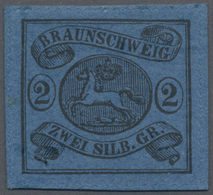 * Braunschweig - Marken Und Briefe: 1864, 2 Sgr. Schwarz Auf Dunkelblau Mit Bogenförmigem Durchstich 1 - Brunswick