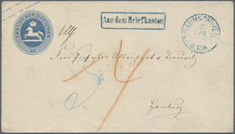 GA Braunschweig - Ganzsachen: 1855, 2 Sgr. Ganzsachenumschlag Aus "BRAUNSCHWEIG 17.APR.1860" Mit Blauem - Brunswick