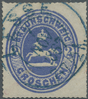 O Braunschweig - Ortsstempel: "LESSE 7.NOV.1867", Blauer DKr. Klar Auf Loser Marke 2 Ggr. Blau Mit Gut - Braunschweig