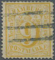 O Hamburg - Marken Und Briefe: 1864, Wappen 9 S Orangegelb, Gez. L 13½, Farbfrische Marke Mit Einwandf - Hambourg