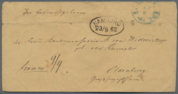 Br Hamburg - Stempel: 1862, Ovalstempel "HAMBURG 23/9.62" Auf Brief Aus ECKERNFOERDE (blauer K1 - Dänis - Hambourg