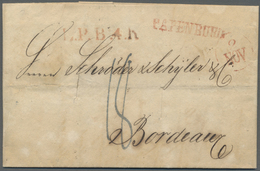 Br Hannover - Vorphilatelie: 1831, Faltbrief Mit Rotem L1 PAPENBURG Mit Separatem Datumsstempel Nach Bo - [Voorlopers
