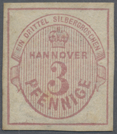 (*) Hannover - Marken Und Briefe: 1853, Oval-Ausgabe 3 Pf. Mattlilarosa Mit Eichenkranz-WZ 2, Ungebrauch - Hanovre