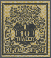 * Hannover - Marken Und Briefe: 1855, Wappen-Ausgabe 1/10 Thaler Engmaschiger Netz-Unterdruck Probedru - Hanovre