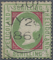 O Helgoland - Marken Und Briefe: 1/2 S Blaugrün/dunkelkarmin Gestempelt "HELGOLAND JY 26 1869". EXTREM - Helgoland