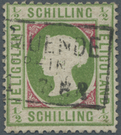 O Helgoland - Marken Und Briefe: 1871, ½ S Grünoliv/karminrot Viktoria, Entwertet Mit Gutem Ra „GEESTE - Helgoland