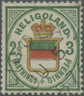 O Helgoland - Marken Und Briefe: 1876, 2 1/2 F./3 Pfg. Dunkelgrün/gelb/zinnoberrot, Gestempeltes Bedar - Héligoland