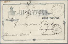 GA Helgoland - Ganzsachen: 1879, Ga-Karte 5 F / 10 Pf. Mit Inschrift Oben Gelaufen Von "HELIGOLAND MR 1 - Héligoland