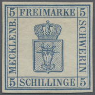 (*) Mecklenburg-Schwerin - Marken Und Briefe: 1856, Freimarke 5 Schilling Blau, Farbfrisch Und Allseits - Mecklenbourg-Schwerin