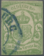 O Oldenburg - Marken Und Briefe: 1861, 1/3 Gr. Blaugrün, PLATTENFEHLER "'o' Statt 'el'von'Drittel'", D - Oldenbourg