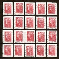 2008 Marianne De Beaujard N°4197 - 20 Variétés Phosphore / Fragments - Used Stamps