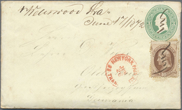 GA Oldenburg - Besonderheiten: 1872: "Incomming Mail" Zwei USA Ganzsachenumschläge (3 Cents Grün) Nach - Oldenburg