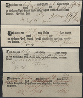 Preußen - Vorphilatelie: 1759/1800, Cöslin, 4 Verschiedene, Gebrauchte, Langformatige Wertbrief-Post - [Voorlopers
