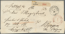 Br Preußen - Vorphilatelie: 1866, Paketbegleitbrief Von STRALSUND Nach Bergen Auf Rügen, Hier Roter Pac - Prefilatelia