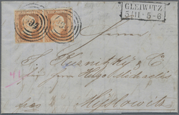 Br Preußen - Marken Und Briefe: 1850, Paar ½ Sgr. Lebhaftorange Allseits Vollrandig Mit Nr.-St. "494" U - Andere & Zonder Classificatie